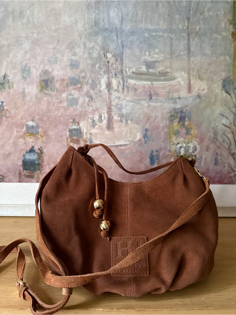 Haute Happy Brown Suede Bag - Classic Crossbody